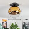 Ripoll ceiling light, globe light gold, clear, 1-light source