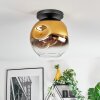 Ripoll ceiling light, globe light gold, clear, 1-light source