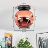 Ripoll ceiling light, globe light coppery, 1-light source