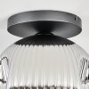 Ripoll ceiling light, globe light chrome, Smoke-coloured, 1-light source