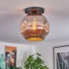Ripoll ceiling light, globe light chrome, Smoke-coloured, 1-light source