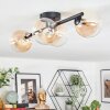 Chehalis ceiling light, globe light Amber, clear, 4-light sources