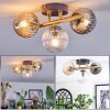 Chehalis ceiling light, globe light gold, black, 3-light sources