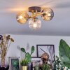 Chehalis ceiling light, globe light gold, black, 3-light sources