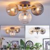 Chehalis ceiling light, globe light gold, black, 3-light sources