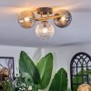 Chehalis ceiling light, globe light gold, black, 3-light sources