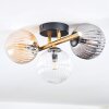 Chehalis ceiling light, globe light gold, black, 3-light sources