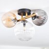 Chehalis ceiling light, globe light gold, black, 3-light sources