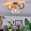 Chehalis ceiling light, globe light gold, black, 3-light sources