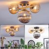 Chehalis ceiling light, globe light gold, black, 3-light sources