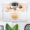 Chehalis ceiling light, globe light gold, black, 3-light sources
