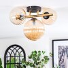 Chehalis ceiling light, globe light gold, black, 3-light sources