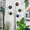 Gastor globe light, floor lamp blue, green, coppery, 5-light sources