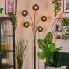 Gastor globe light, floor lamp blue, green, coppery, 5-light sources