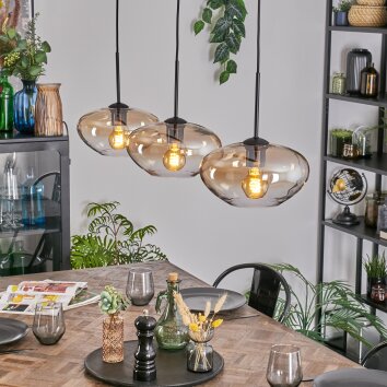 Mertola hanging light, pendant light black, 3-light sources