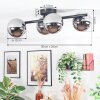 Chehalis ceiling light, globe light chrome, Smoke-coloured, 4-light sources