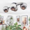 Chehalis ceiling light, globe light chrome, Smoke-coloured, 4-light sources