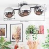 Chehalis ceiling light, globe light chrome, Smoke-coloured, 4-light sources