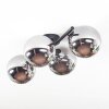 Chehalis ceiling light, globe light chrome, Smoke-coloured, 4-light sources