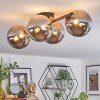 Chehalis ceiling light, globe light chrome, Smoke-coloured, 4-light sources