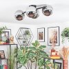 Chehalis ceiling light, globe light chrome, Smoke-coloured, 4-light sources