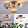 Chehalis ceiling light, globe light gold, black, 3-light sources