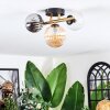 Chehalis ceiling light, globe light gold, black, 3-light sources