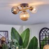 Chehalis ceiling light, globe light gold, black, 3-light sources