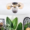 Chehalis ceiling light, globe light gold, black, 3-light sources