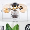 Chehalis ceiling light, globe light gold, black, 3-light sources