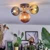 Chehalis ceiling light, globe light gold, black, 3-light sources