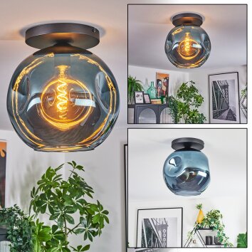 Ripoll ceiling light, globe light blue, 1-light source