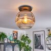 Ripoll ceiling light, globe light clear, Smoke-coloured, 1-light source