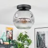 Ripoll ceiling light, globe light clear, Smoke-coloured, 1-light source