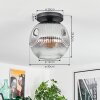 Ripoll ceiling light, globe light clear, Smoke-coloured, 1-light source