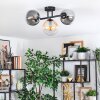 Gastor ceiling light, globe light Amber, clear, Smoke-coloured, 3-light sources