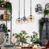 Ripoll hanging light, globe light, pendant light Ecru, black, 3-light sources