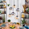 Apedo hanging light, pendant light Amber, clear, Smoke-coloured, 6-light sources