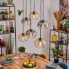 Apedo hanging light, pendant light Amber, clear, Smoke-coloured, 6-light sources