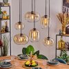 Apedo hanging light, pendant light Amber, clear, 6-light sources