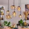 Apedo hanging light, pendant light Amber, clear, 6-light sources