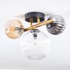 Chehalis ceiling light, globe light gold, black, 3-light sources