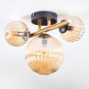 Chehalis ceiling light, globe light gold, black, 3-light sources