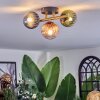 Chehalis ceiling light, globe light gold, black, 3-light sources