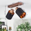 Fallhagen ceiling light, ceiling spotlight chrome, Dark wood, 2-light sources