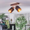 Fallhagen ceiling light, ceiling spotlight chrome, Dark wood, 2-light sources