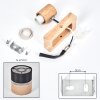 Fallhagen wall light, wall spotlight chrome, Light wood, 1-light source