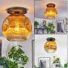 Ripoll ceiling light, globe light gold, clear, 1-light source