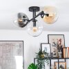 Gastor ceiling light, globe light Amber, clear, Smoke-coloured, 3-light sources