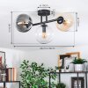 Gastor ceiling light, globe light Amber, clear, Smoke-coloured, 3-light sources